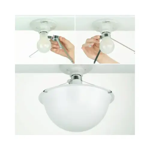 EZ Shade EZSHADE01 Clip On Ceiling Light Bulb Cover, White Plastic