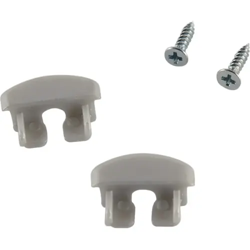 Hafele 833.72.768 End Cap, for Recessed Installation Plastic Profile 3108 Loox, Plastic, silver colored Silver colored Pair