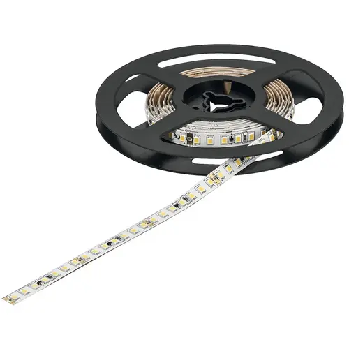 Hafele 833.76.380 Flexible Strip Light, Hafele Loox5 LED 3052, 24 V, monochrome constant current, (5/16") 8 mm 196 7/8" 107 lm/W 2,050 lm 5 m 140 LEDs/m, 19.2 W/m, Cool white 4000 K, (196 7/8") 5 m available length White