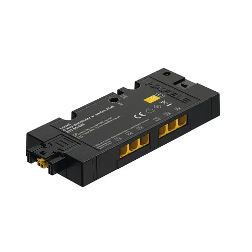 Hafele 833.95.890 6-Way Distributor, Hafele Loox5, with Manual RGB Control, 12 V 60 W, 4 3/4" x 2" x 5/8" Black