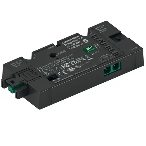 Hafele 850.00.846 Connect Mesh 2-Way Distributor, H fele Connect Mesh, 3-pin (multi-white) 24 V, switchable wired-wireless switching for tunable white 3-wire, 120 W / UL 90 W Black