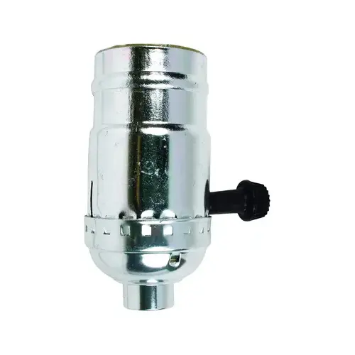 Jandorf 60402 On/Off Turn Knob Lamp Socket, 250 V, 250 W, Nickel Housing Material