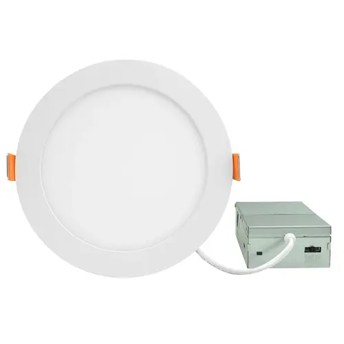 Medinah Power DLR6-12W-5CCT-DV1-W-F-WH LED Canless J-Box Downlight, 6" Size, 12W Wattage,5 CCT Selectable