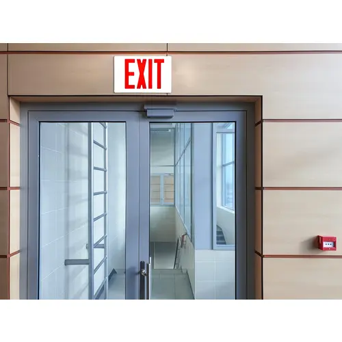 Medinah Power ES-C-S-R-WH LED Exit Signs Board, Double Sided , 1.9W, White with Red Letters