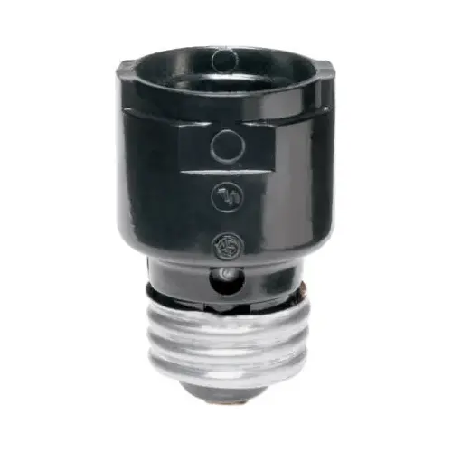 PASS & SEYMOUR 1054 004-2006 Light Socket Extender, Black