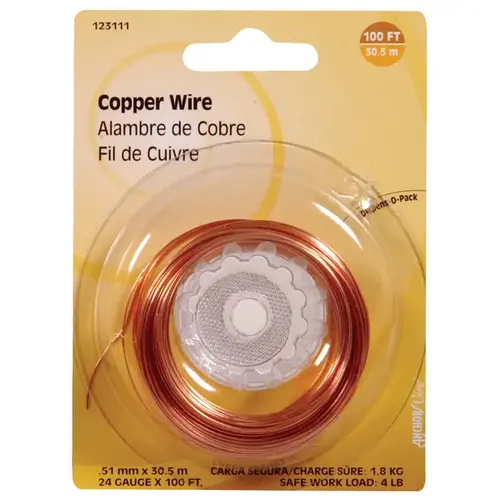Hillman 123111-N Wire 100 ft. L Copper 24 Ga.