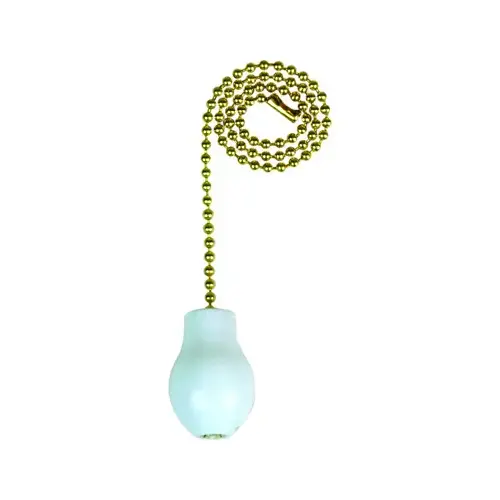 Jandorf 60319 Pull Chain, 12 in L Chain, Brass, White