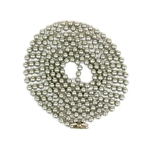 Jandorf 60324 Beaded Chain with Connector, 3 ft L, Brushed Pewter