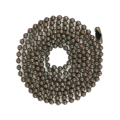 Jandorf 60352 Beaded Chain with Connector, 3 ft L, Rustic Bronze