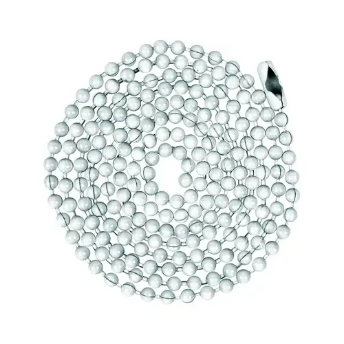 Jandorf 60373 Beaded Chain with Connector, 3 ft L, White