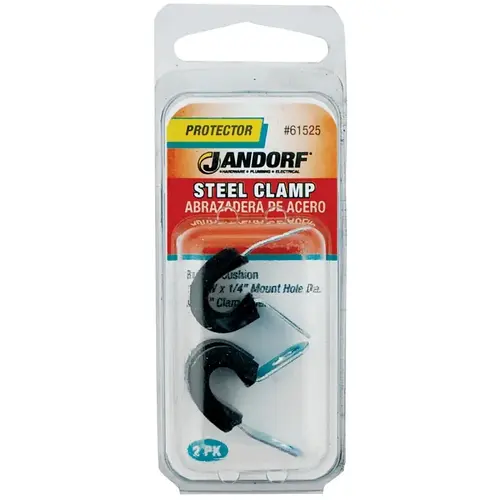Jandorf 61525 Cushion Clamp, Rubber/Steel, Black