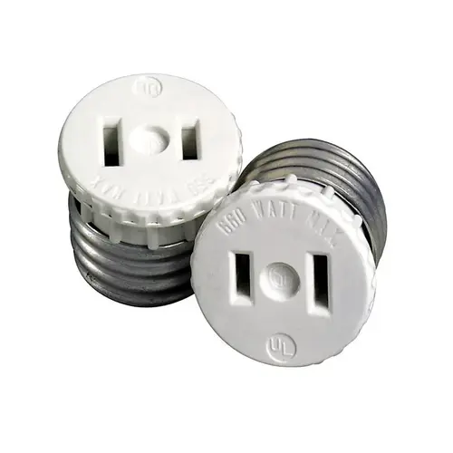 Leviton C22-0125-000 Socket Adapter Aluminum Medium Base Pair