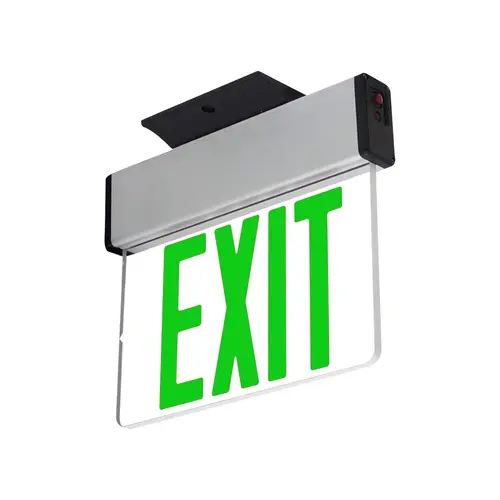 Medinah Power EDGE-ES-02 LED Edge Lit Exit Sign Single Sided, 3.5W Wattage With Green Letters