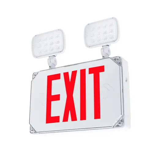 Medinah Power ESC-S-W LED Exit Sign, Single Sided,Wet Location, 2.9W Wattage, White Finish