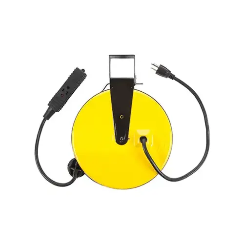 Bayco Products SL-800 Metal Cord Reel, Retractable, 3 Outlets, 10-Amp, 30-Ft.