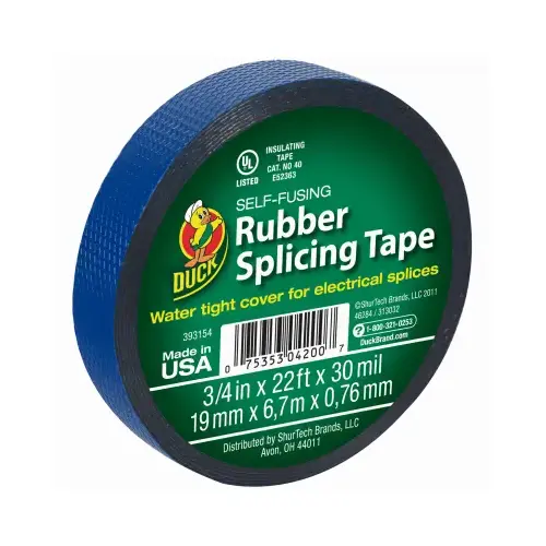 DUCK 393154 Splicing Tape 3/4" W X 22 ft. L Blue Rubber Blue