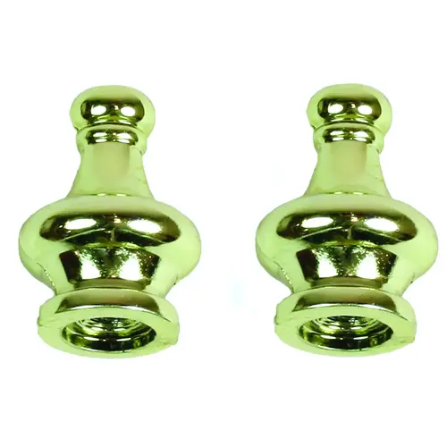 Jandorf 60102 Lamp Finial, Pyramid, Brass Finish, 1.25-In   pair