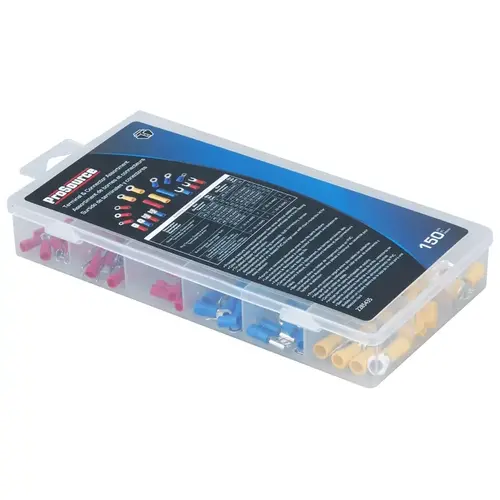 ProSource 60201 Electrical Terminal Connector Assortment, Red, Yellow & Blue, Tin Plated