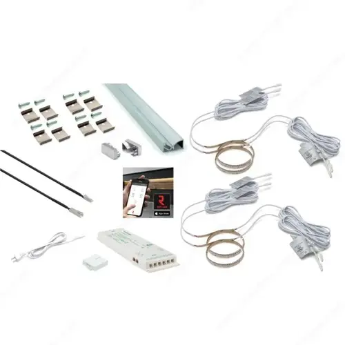 Richelieu Hardware WEBKIT1242696 BLADE SURFACE PROFILE Under Cabinet - Starter Guide Aluminum