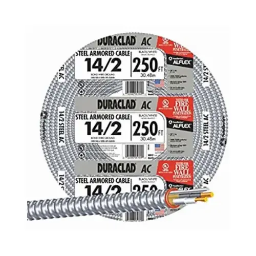 Southwire 55082021 Flexible Electrical Conduit Alflex 3/8" D X 25 ft. L Aluminium For FMC Gray