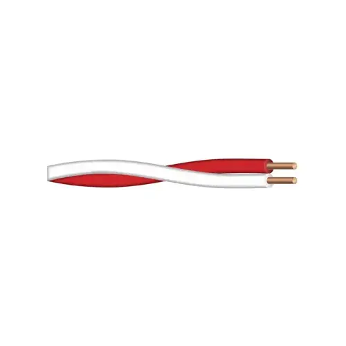 Southwire 56750023 Bell Wire, 20 ga Wire, 2 -Conductor, 100 ft L, Copper Conductor, PVC Sheath, Red/White Sheath