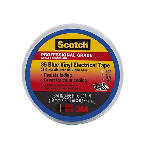 3M 10836-DL-10 Electrical Tape Scotch 3/4" W X 66 ft. L Blue Vinyl Blue