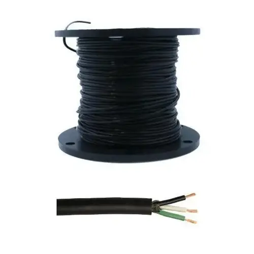 CCI 233870408 Electrical Cable, 14 AWG Wire, 3 -Conductor, Copper Conductor, TPE Insulation, TPE Sheath, 300 V Black