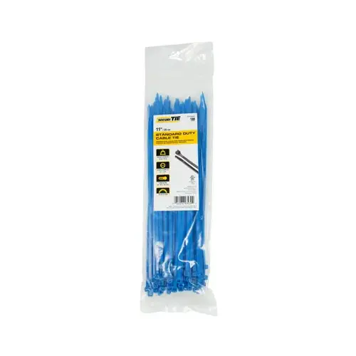 ECM INDUSTRIES LLC CT11-50100B Standard Duty Cable Tie, Blue, 11-In - pack of 100