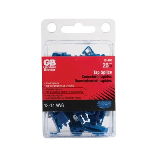GB 10-100 Tap Splice, 16 to 14 AWG Wire, Blue - pack of 25