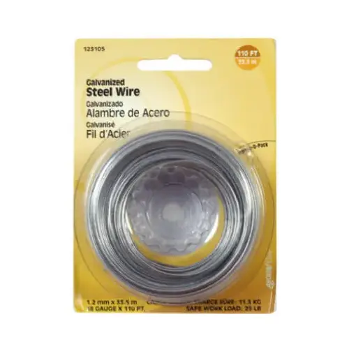 Hillman 123107-N-XCP6 Wire 250 ft. L Galvanized Steel 24 Ga. Galvanized - pack of 6