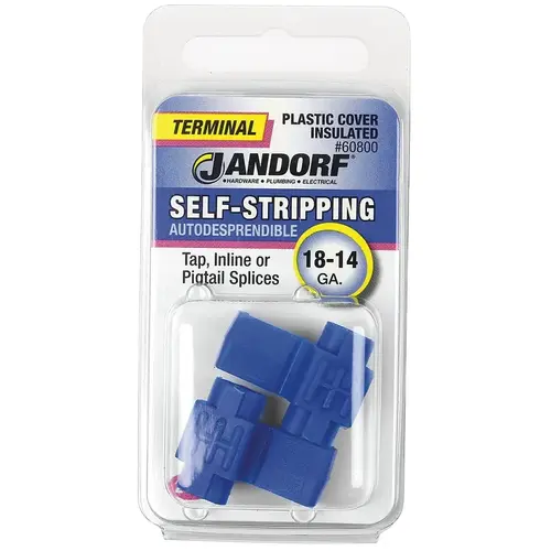 Jandorf 60800 Terminal, 18 to 14 AWG Wire, Plastic Insulation, Blue