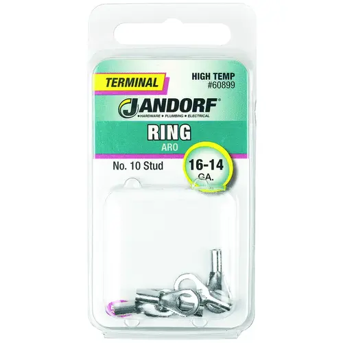 Jandorf 60899 Ring Terminal, 16 to 14 AWG Wire, #10 Stud