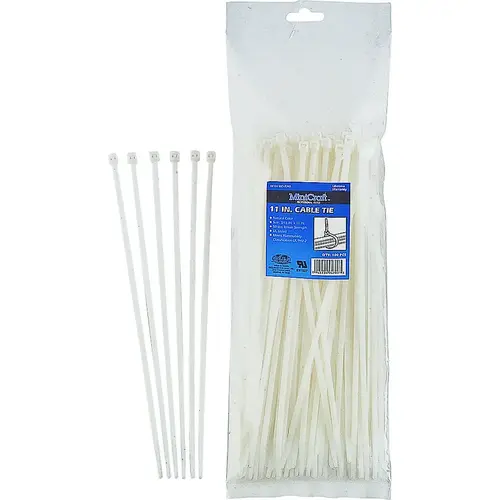 ProSource CT0909/CV280 Cable Tie, 70 mm Max Bundle Dia, Self-Lock Locking, Nylon, Clear - pack of 100
