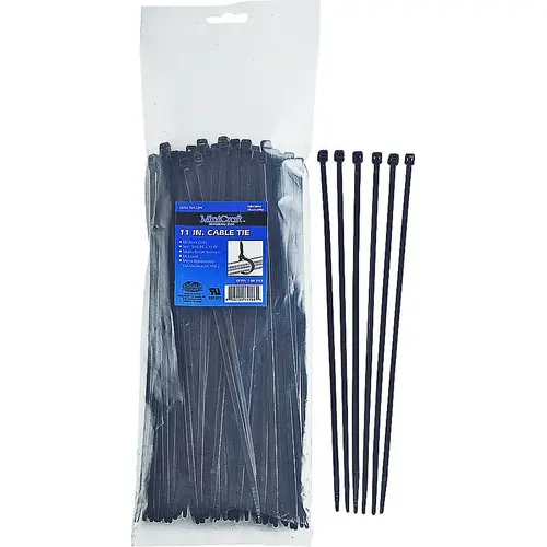 ProSource CT0910/CV280W Cable Tie, 70 mm Max Bundle Dia, Self-Lock Locking, Nylon, Black - pack of 100