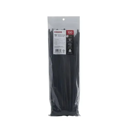 ProSource CT0916 Cable Tie, 101 mm Max Bundle Dia, Self-Locking Locking, Nylon, Black - pack of 100