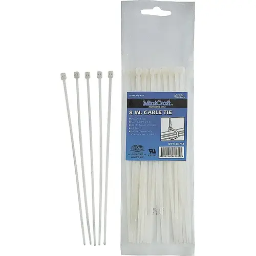ProSource CV190-1003L Cable Tie, 45 mm Max Bundle Dia, Self-Lock Locking, Nylon, Clear - pack of 100