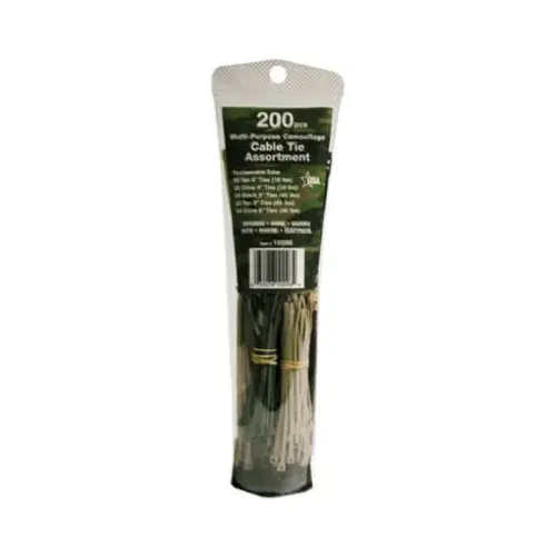 Gardner Bender 10097UVL BLK CABLE TIE ASSORTMENT 200PK Black - pack of 200
