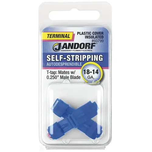 Jandorf 60799 Terminal, 18 to 14 AWG Wire, Plastic Insulation, Copper Contact, Blue