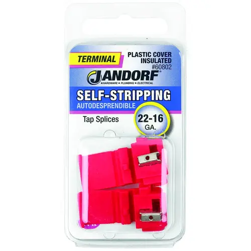 Jandorf 60802 Terminal, 22 to 16 AWG Wire, Plastic Insulation, Red