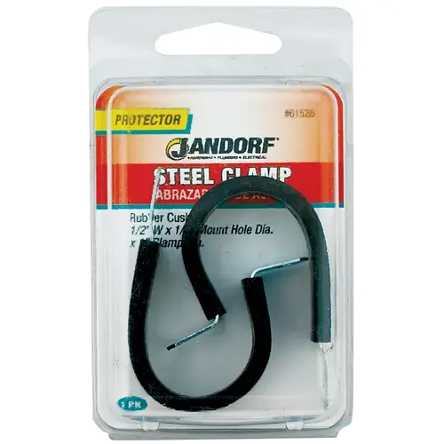 Jandorf 61526 Cushion Clamp, Rubber/Steel, Black