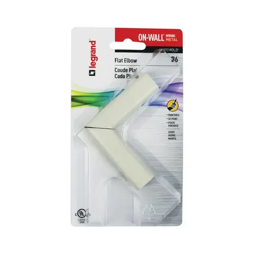Legrand B-6 Flat Elbow On-Wall Ivory