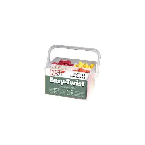NSi Industries ET-CP-12 Easy-Twist Wire Connector Pail, Combination, Thermoplastic, Orange/Red/Tan/Yellow
