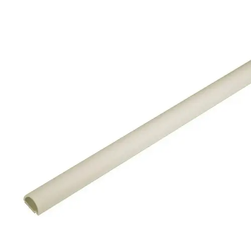 Wiremold C1 CordMate Cord Channel, 60 in L, 3/8 in W, 1 -Channel, Plastic, Ivory