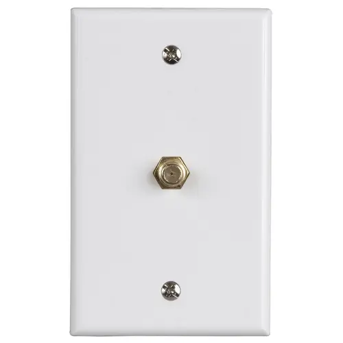 Zenith VW1001WJ1W Video Wall Plate Flush Mount with F-81 Connector - White