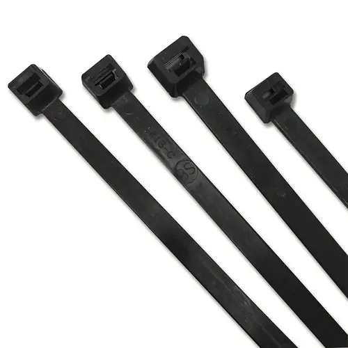 Anchor Industries 1450UVB UV Stabilized Cable Tie, 50 lb Tensile Strength, 14.6 in L, Black, 100 EA/BG