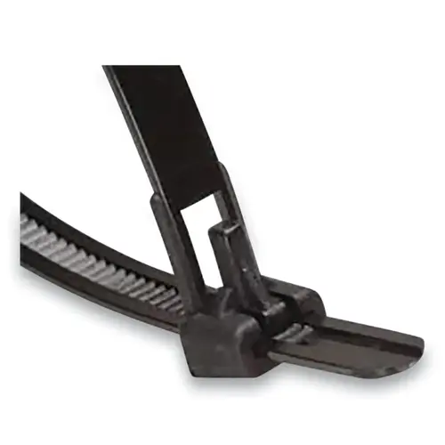 Anchor Industries B14S0C-R-XCP5000 Releasable Cable Tie, 50 lb Tensile Strength, 14.6 in L, UV, Black, 100 EA/BG - pack of 5000