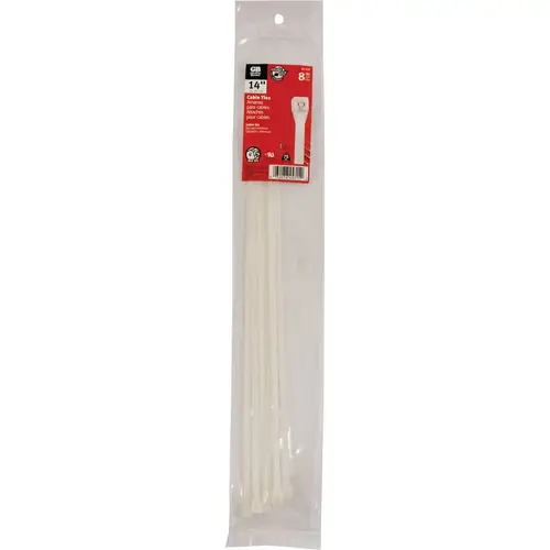 Gardner Bender 45-315 DoubleLock 14 In. x 0.17 In. Natural Color Nylon Cable Tie - pack of 8