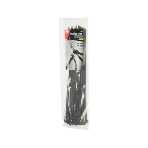 GB 46-314UVBSC Cable Tie, Double-Lock Locking, 6/6 Nylon, Black - pack of 50