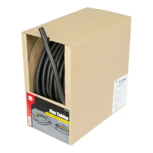 GB FLX-5010B Split Tubing, 1/2 in Dia, 100 ft L, Polypropylene, Black