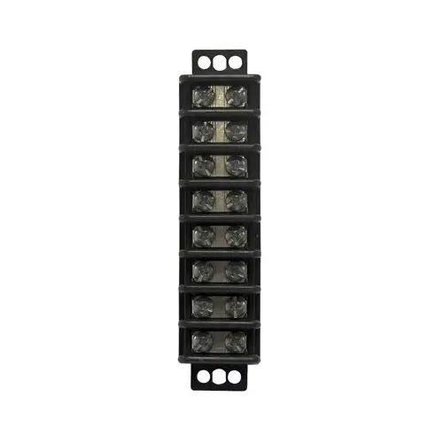 GB GTB-408 Terminal Block, 600 V, 30 A, 8 -Pole, 2 -Row Black